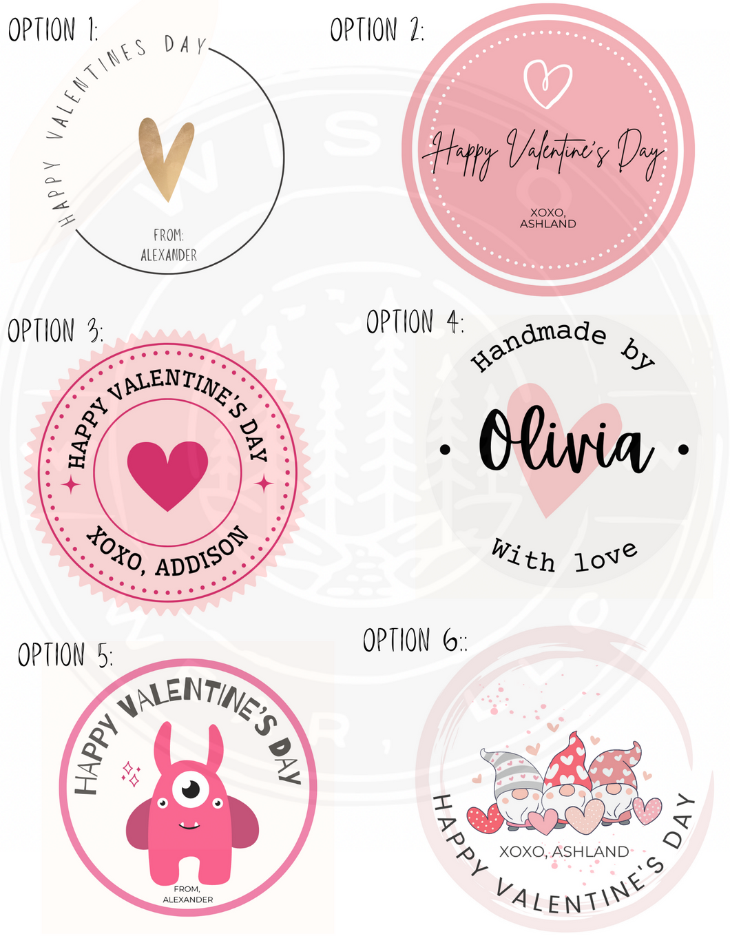 Valentines Day - Customized Circle Sticker