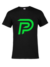 Load image into Gallery viewer, Prime Black T-shirt - Lime Green Logo
